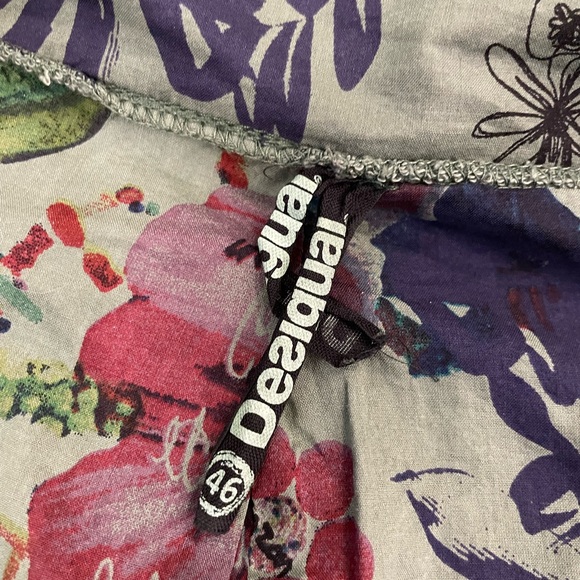 Desigual- Green Zip up Cowl Neck Designer Floral & Embellished Jacket. - Picture 14 of 15